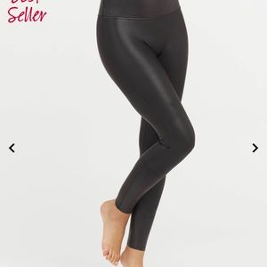 Spanx black faux leather leggings